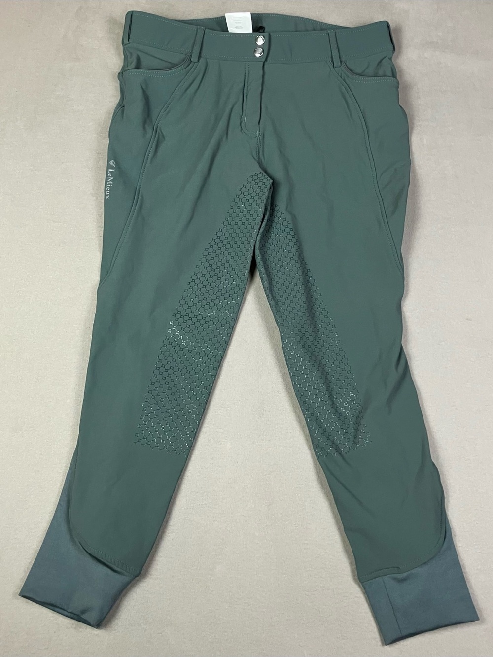 LeMieux Women’s Riding Pants Size 32US / EU44 Full Seat Grip / Leg Grip Green. I